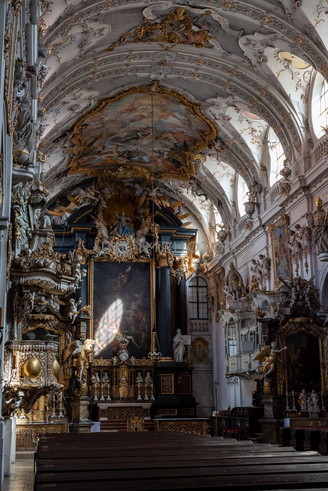 Beautiful baroque church Saint Emmaram in Regensburg, Germany