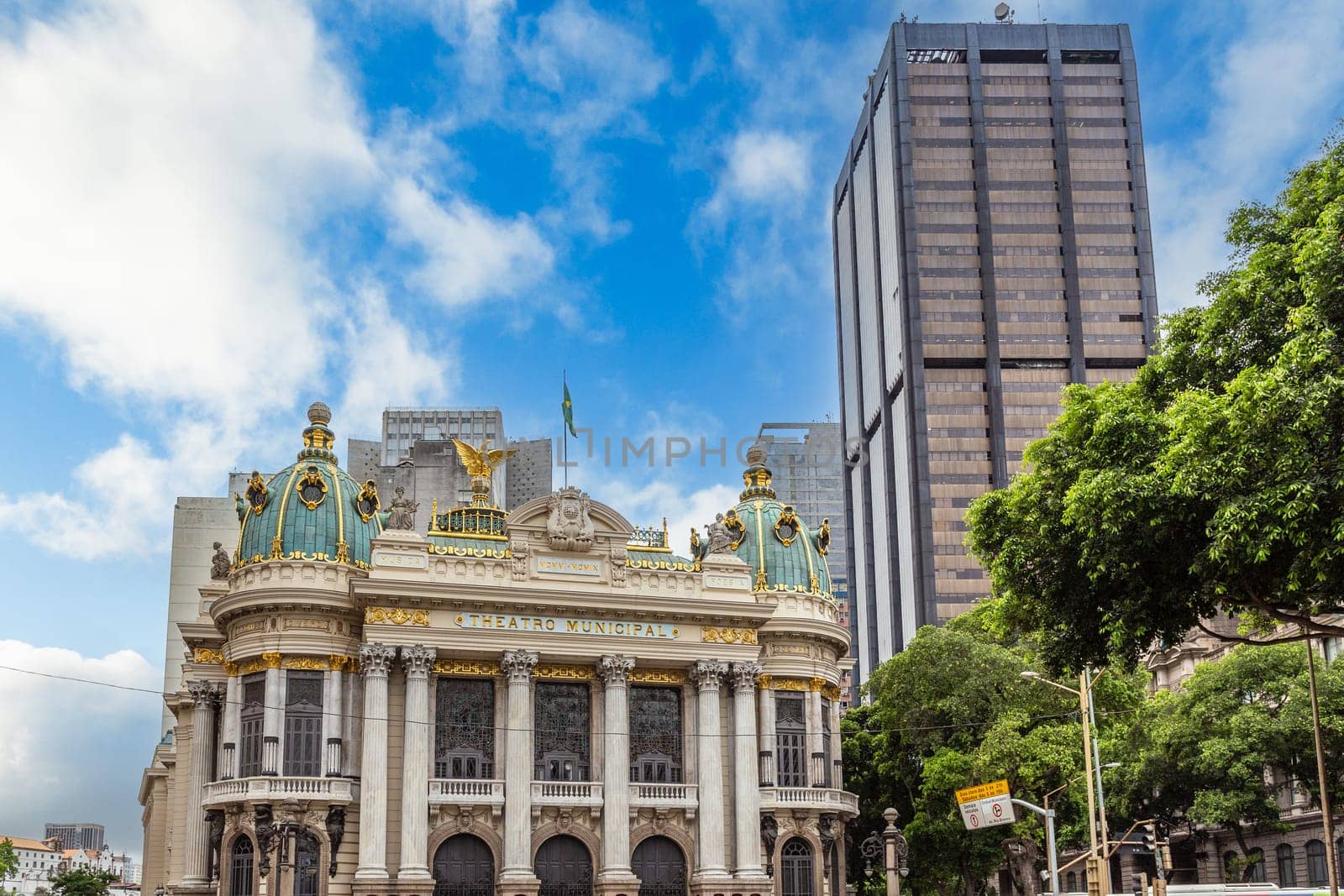 Theatro municipal Municipal theatre building, Rio de Janeiro downtown, Brazil