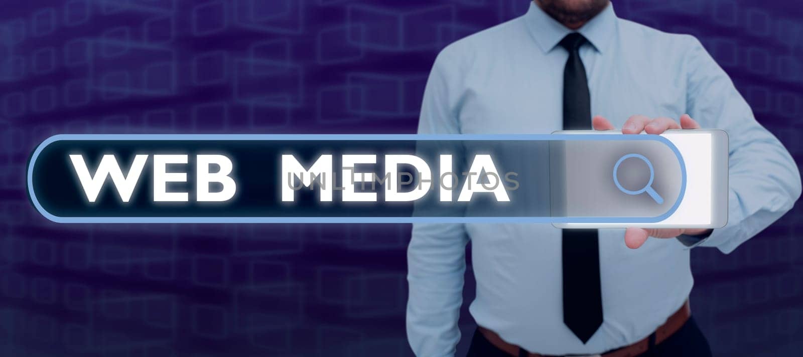 Inspiration showing sign Web Media, Word for audio and visual forms of communication presented on the web
