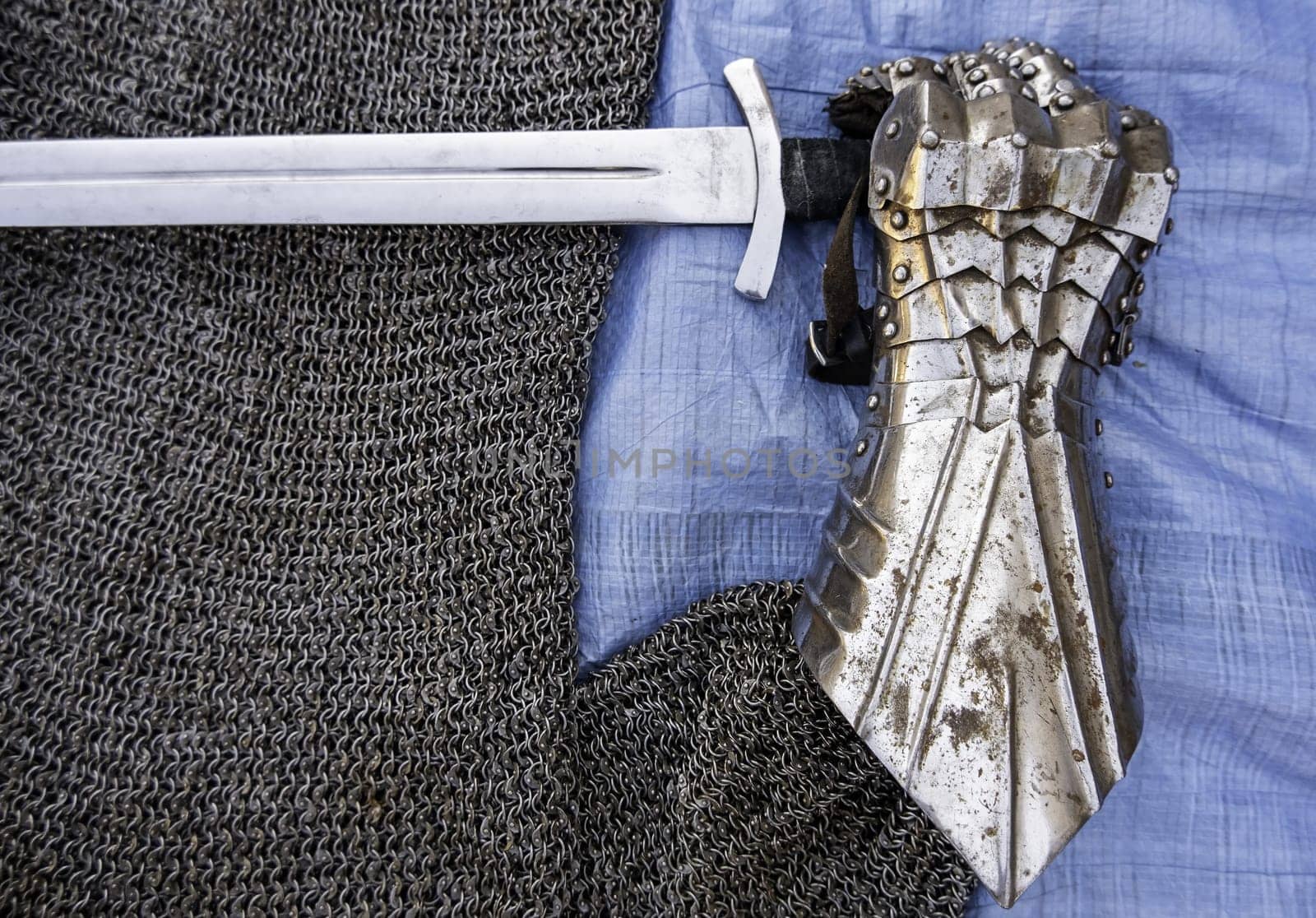 Detail of ancient medieval weapons, war and crime