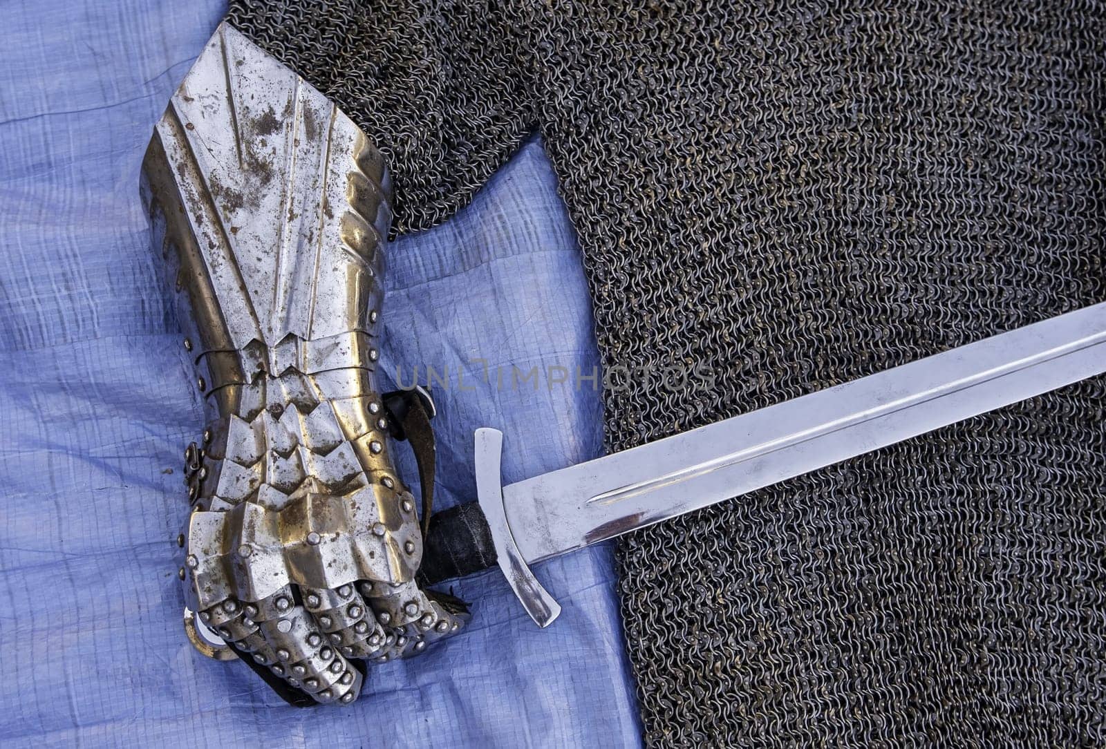 Detail of ancient medieval weapons, war and crime