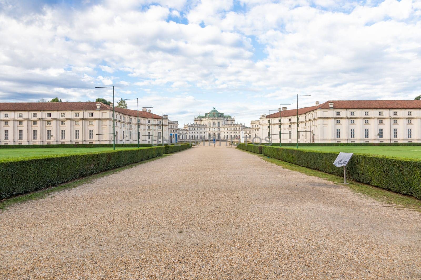 Turin, Italy - January 2023: Stupinigi Royal Palace. Luxury old baroque exterior