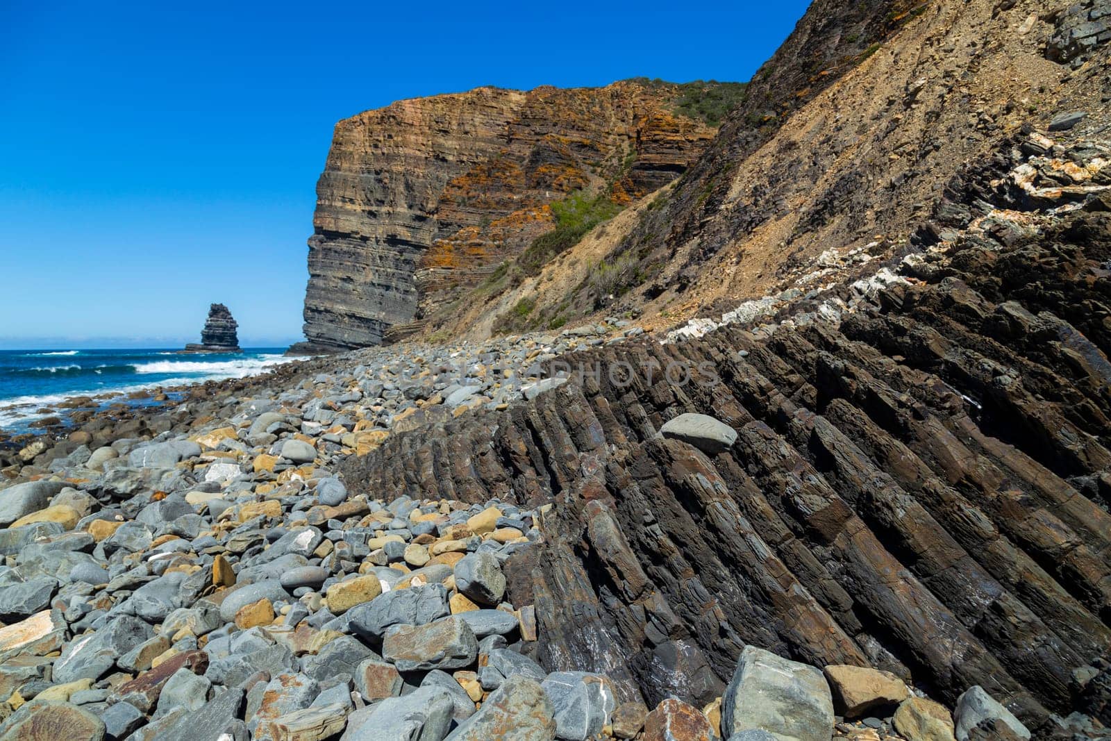Cliffs in the Algarve West Coast, near Sagres, Portugal
