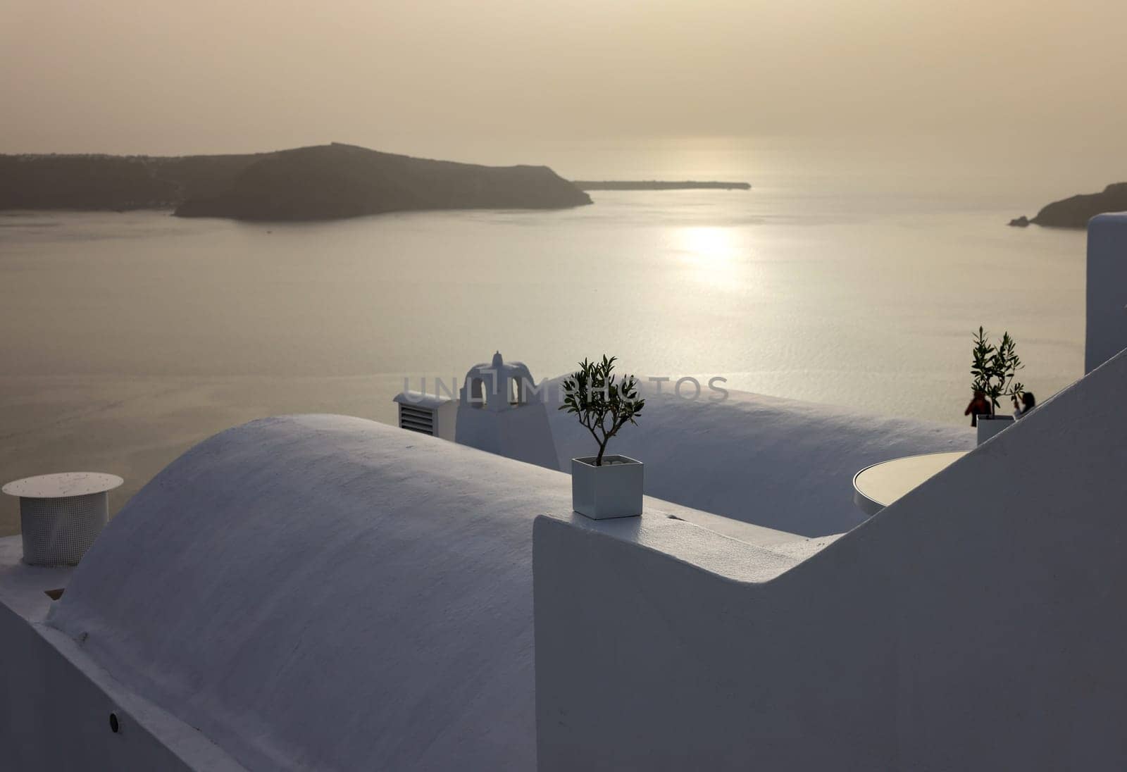 Whitewashed houses in Imerovigli on Santorini island, Cyclades, Greece
