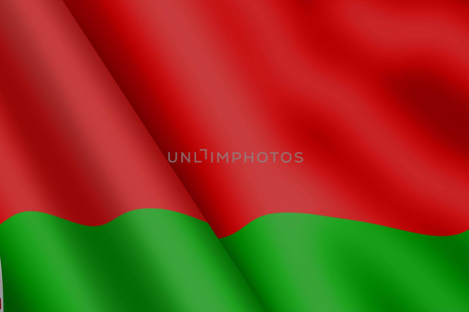 A Belarus waving flag 3d illustration wind ripple