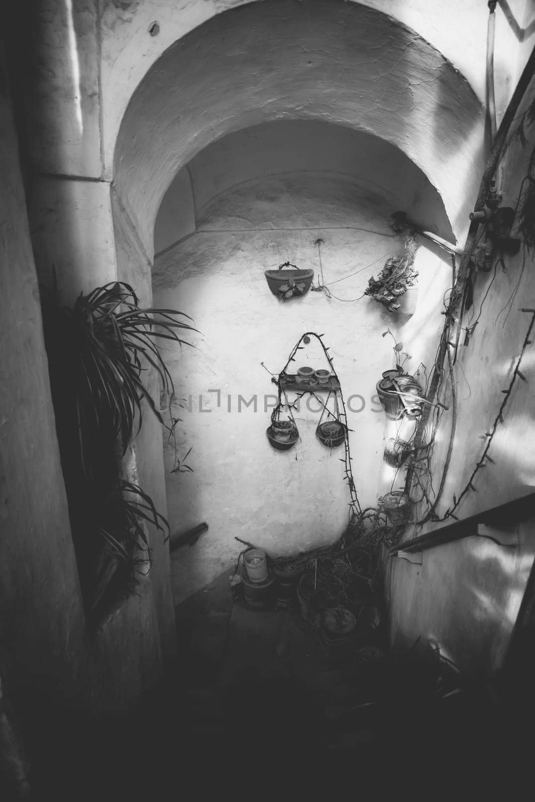 Ancient palace abandoned in the island of Procida in Italy