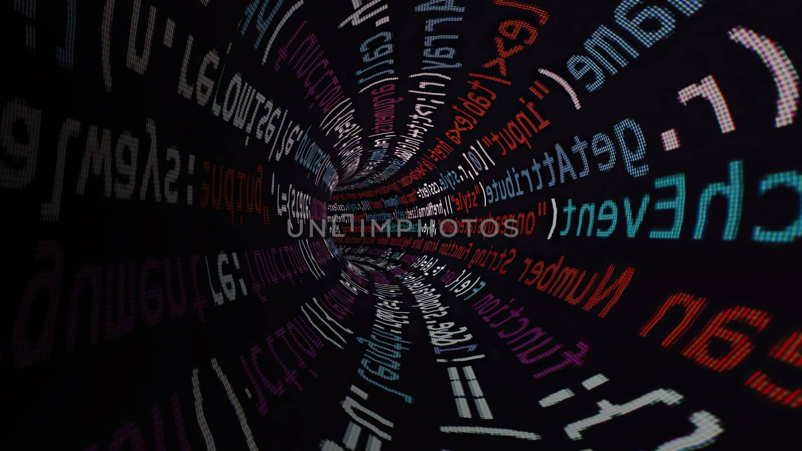Driving through code data tunnel,Driving through code data tunnel