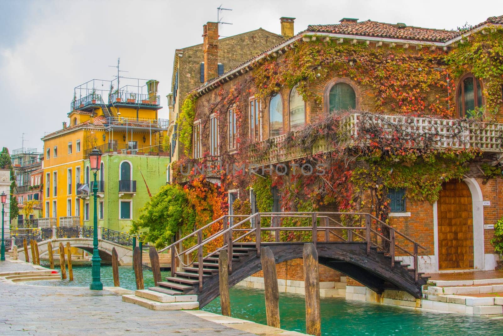 Travel and tourism in Venice: colorful canal houses