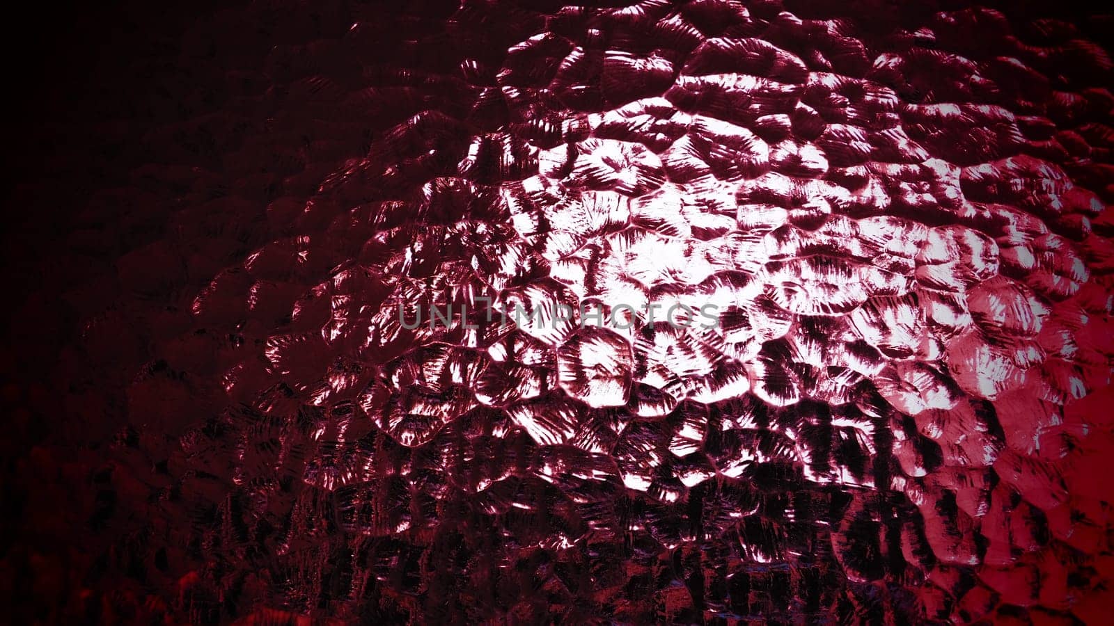 beautiful burgundy corrugated glass with a light and dark background. reflections of light.