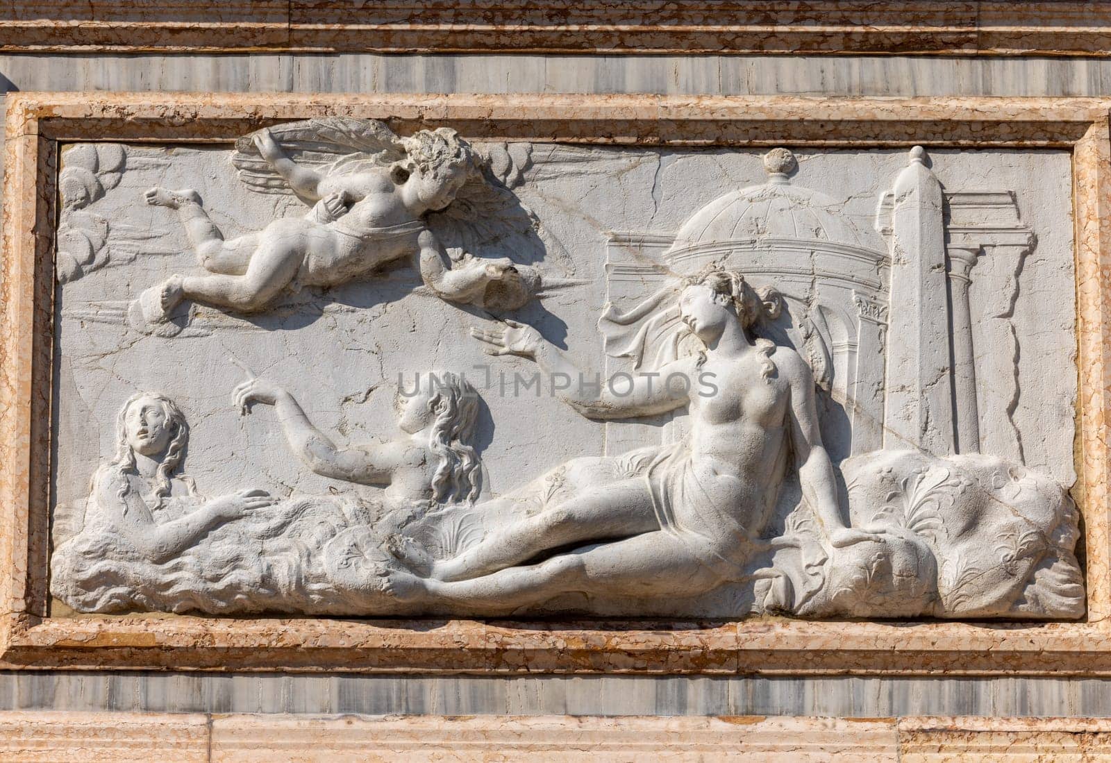 The bas-relief from The Loggetta by Jacopo Sansovino, under the Campanile di San Marco in Venice