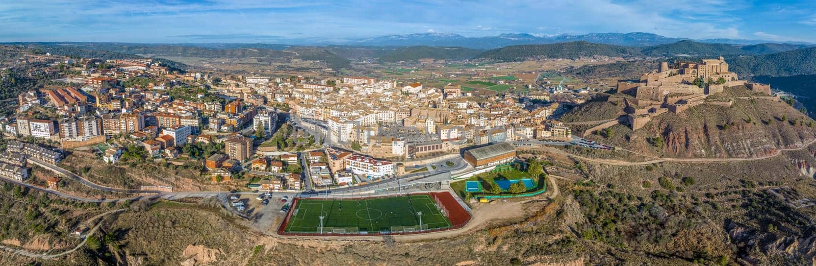 Panoramic view of Cardona, a municipality in Spain belonging to the province of Barcelona, in Catalonia Spain. Located in the Bages region, with a population of 4,575 inhabitants