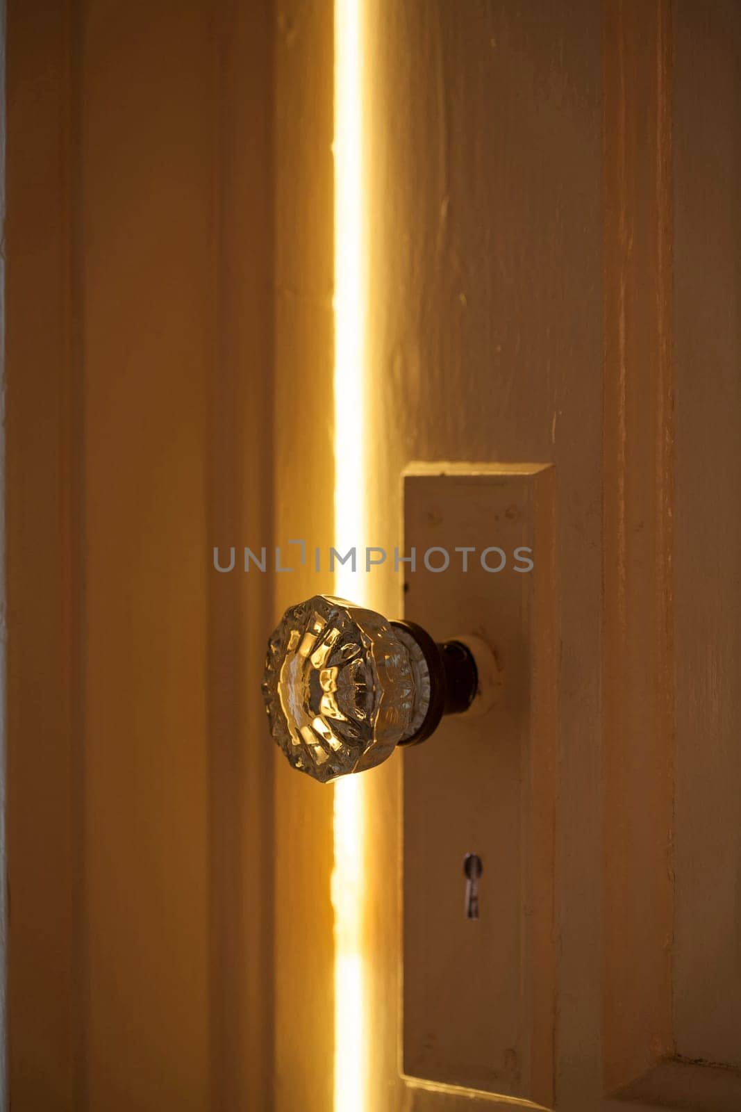 Closed door with light coming through.