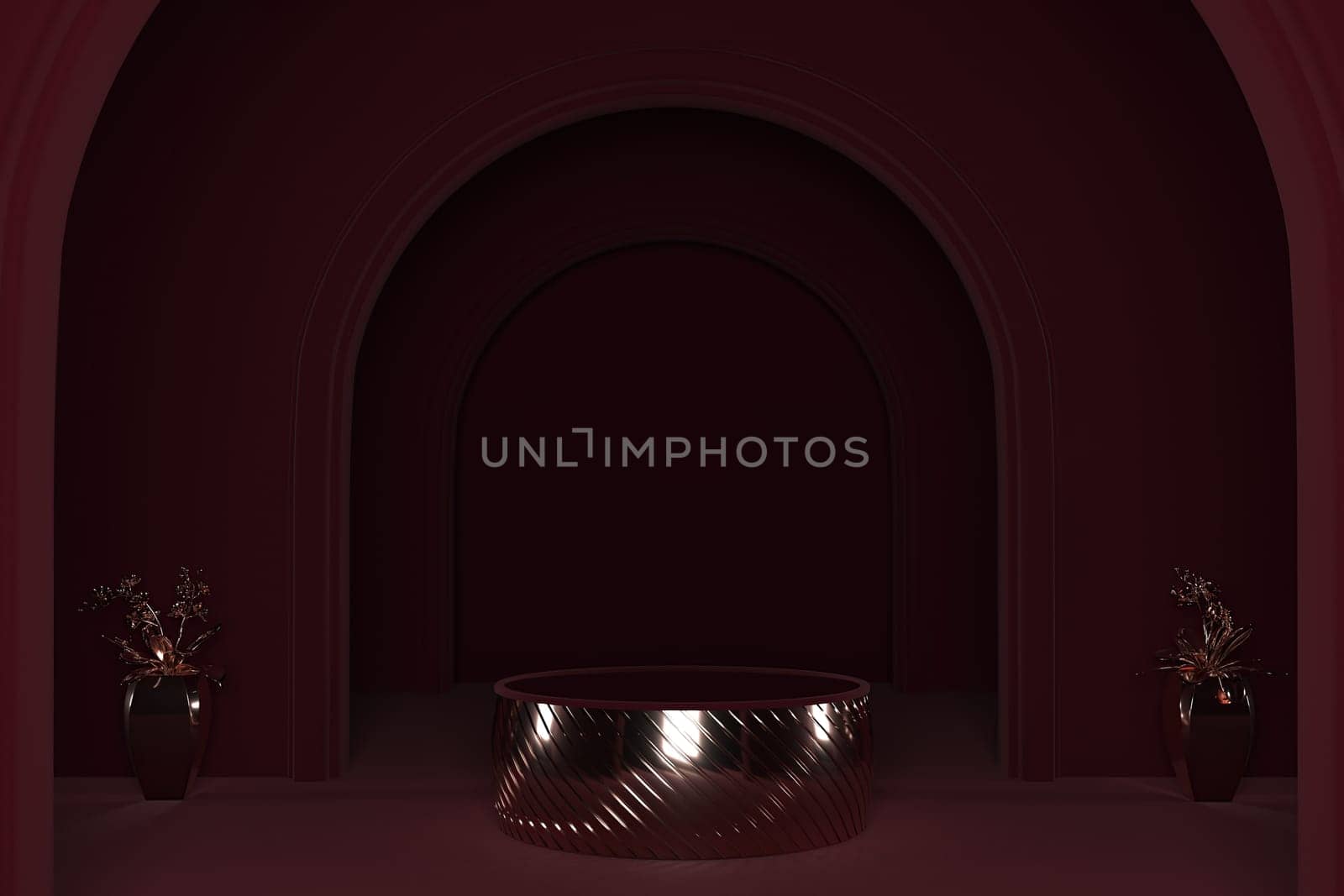 3d render of shop display. Abstract geometric podium background. Minimalist primitive shapes. Modern mockup. Blank template. Empty showcase.