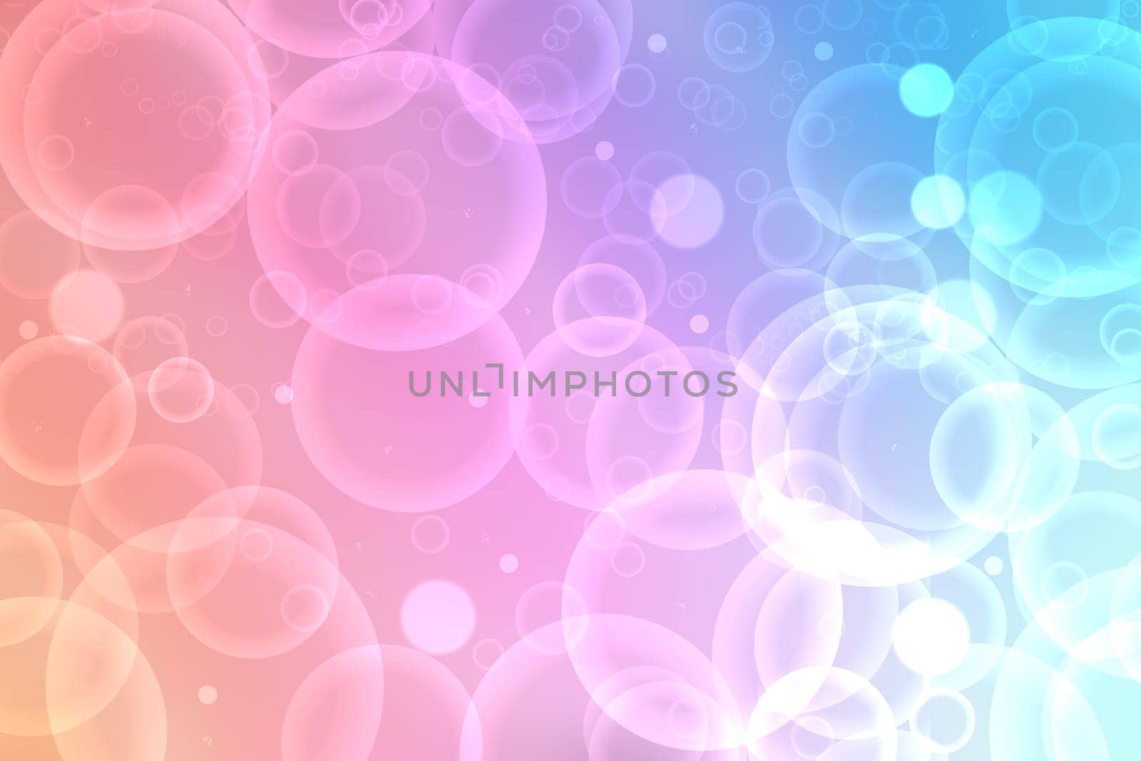 Abstract blurred fresh vivid spring summer light delicate pastel pink blue white yellow bokeh background texture with bright circular soft color lights. Beautiful backdrop illustration.