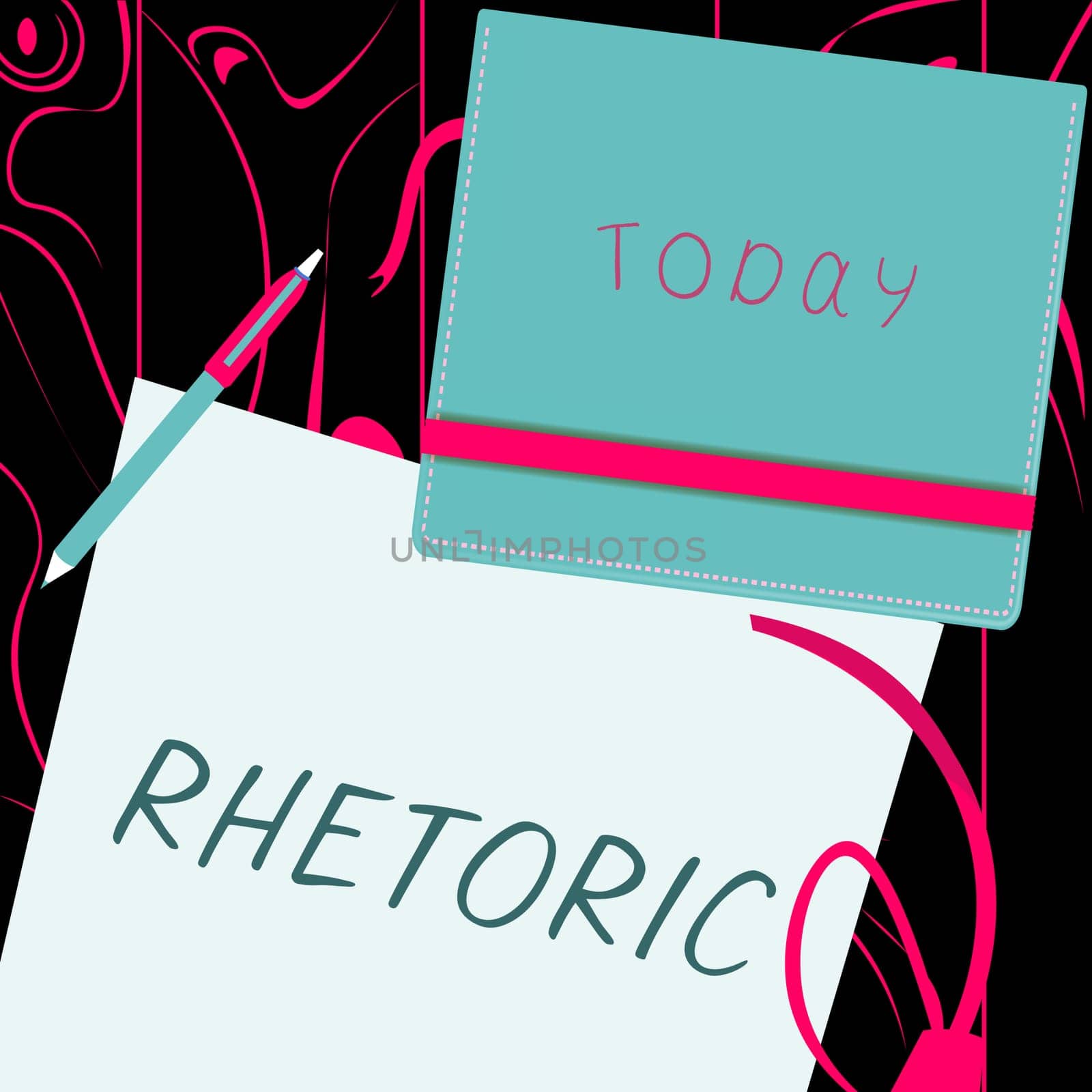 Text sign showing Rhetoric, Concept meaning study of writing or speaking as mean of communication or persuasion