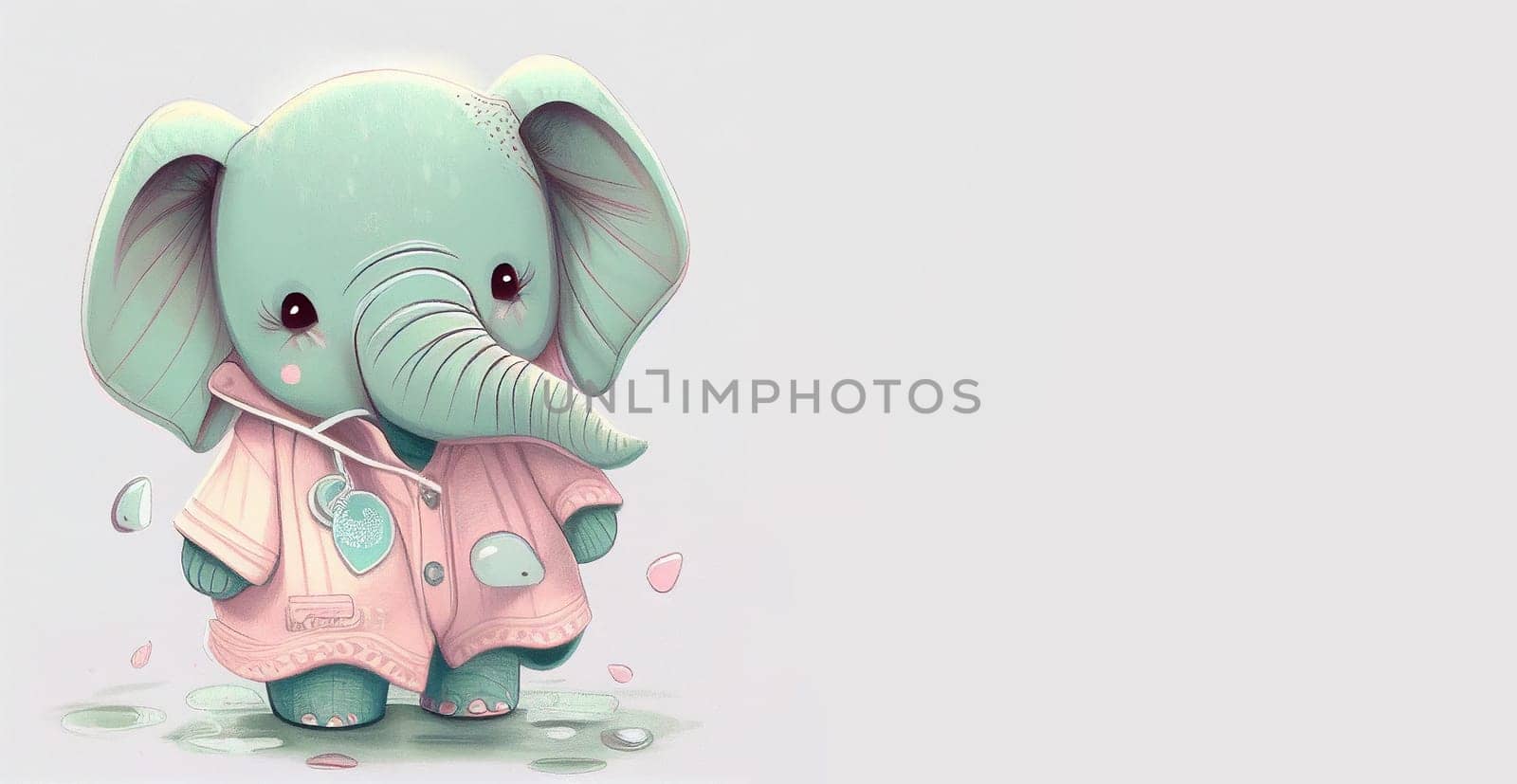 Cute easter lamb with clothes, pastel color, spring holiday greeting card, fairy tale character, love and emotion, generative AI