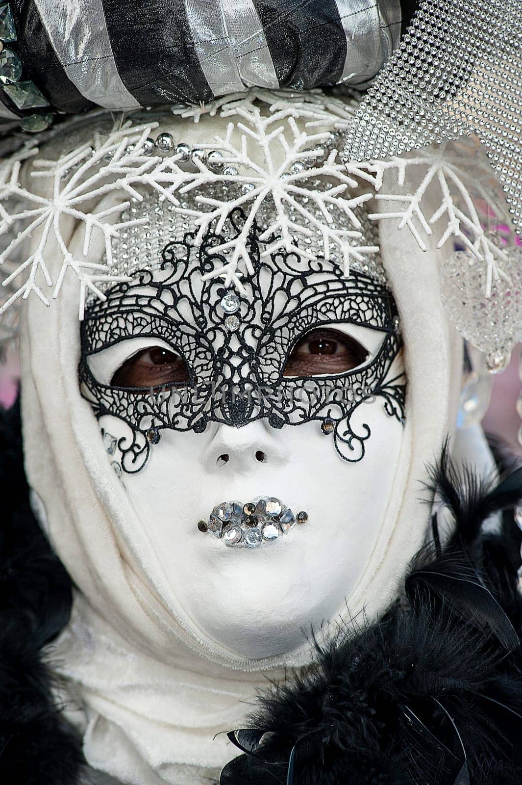 VENICE, ITALY - Febrary 5 2018: The masks of the Venice carnival 2018.