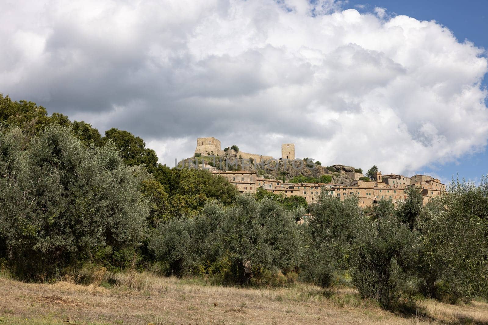 Montemassi a fortified village in the province of Grosseto. Tuscany. Italy