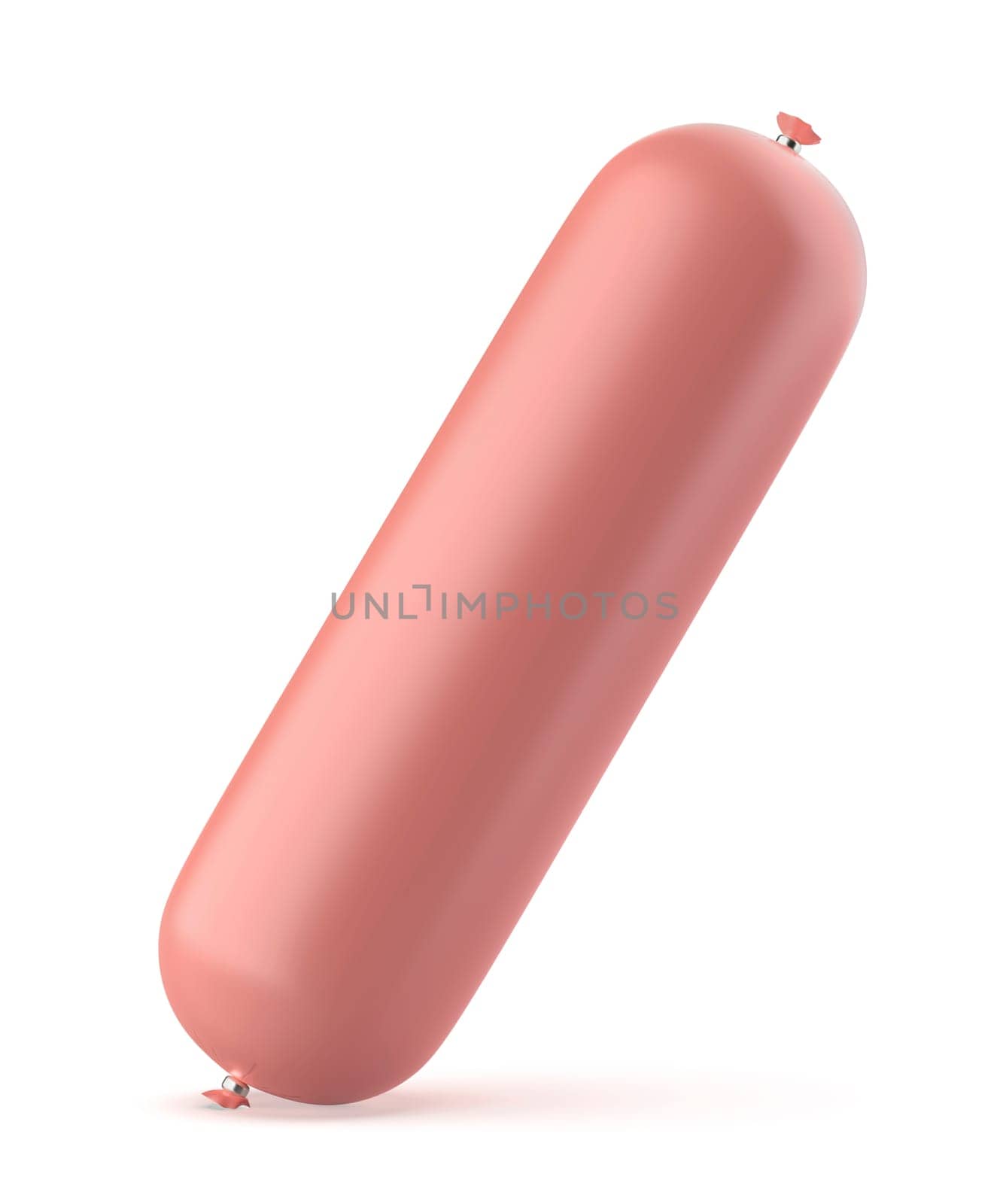 Ham in casing on white background