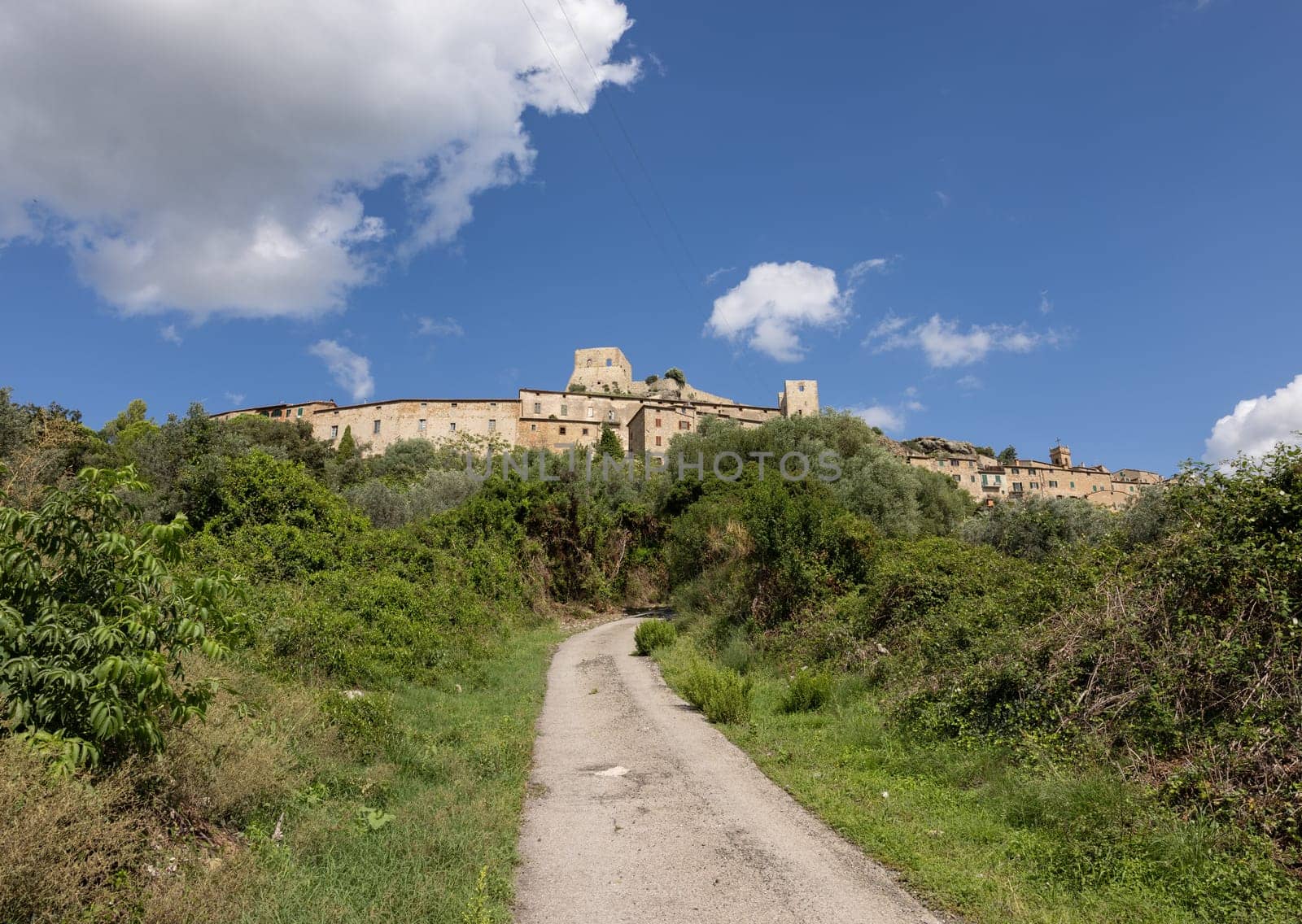 Montemassi a fortified village in the province of Grosseto. Tuscany. Italy