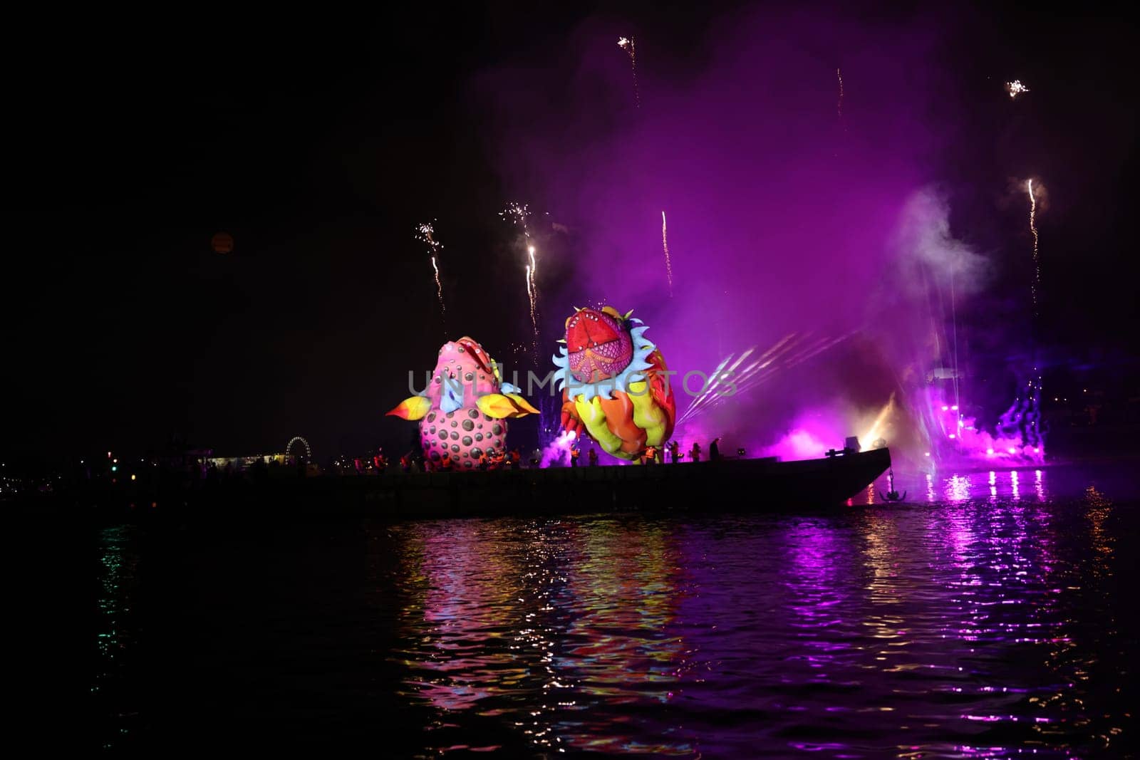 Cracow, Poland - June 4, 2022: Great Dragon Parade. The Great Outdoor Show on the Vistula River.