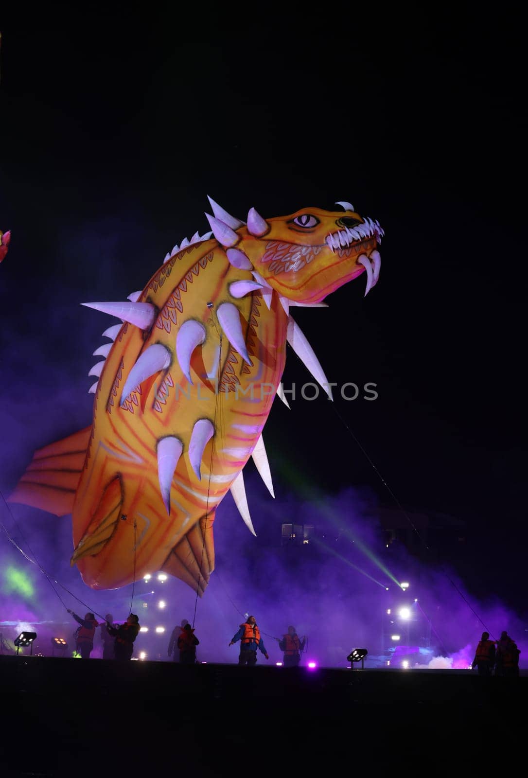 Cracow, Poland - June 4, 2022: Great Dragon Parade. The Great Outdoor Show on the Vistula River.