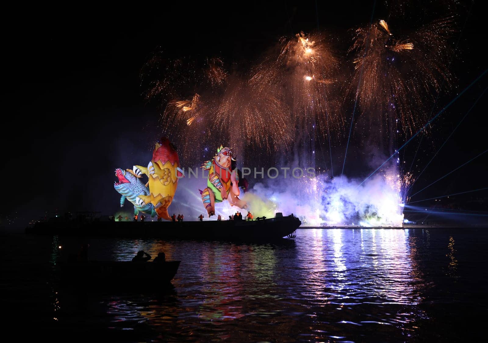 Cracow, Poland - June 4, 2022: Great Dragon Parade. The Great Outdoor Show on the Vistula River.