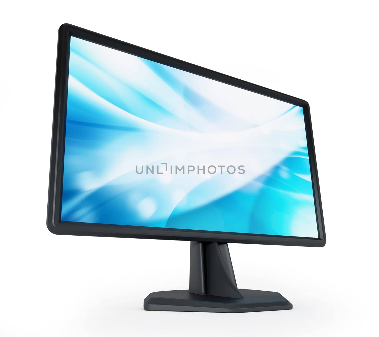LED screen isolated on white background. 3D illustration.