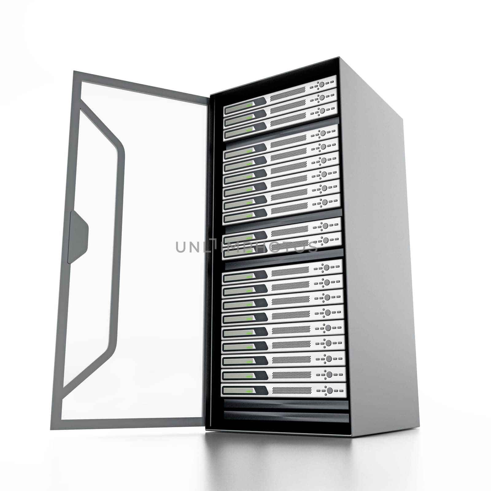 Network server isolated on white background. 3D illustration.