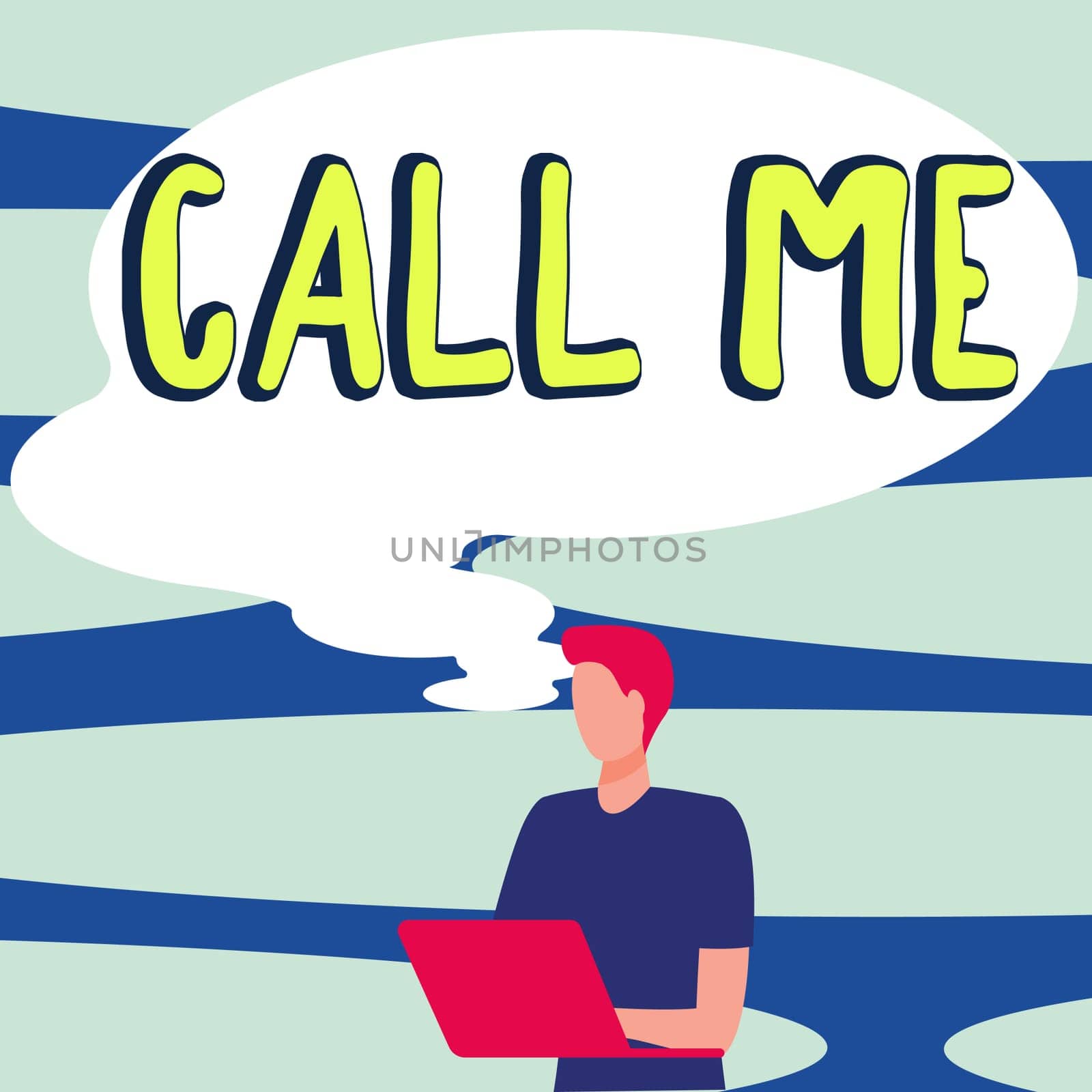 Writing displaying text Call Me, Business concept Asking for communication by telephone to talk about something