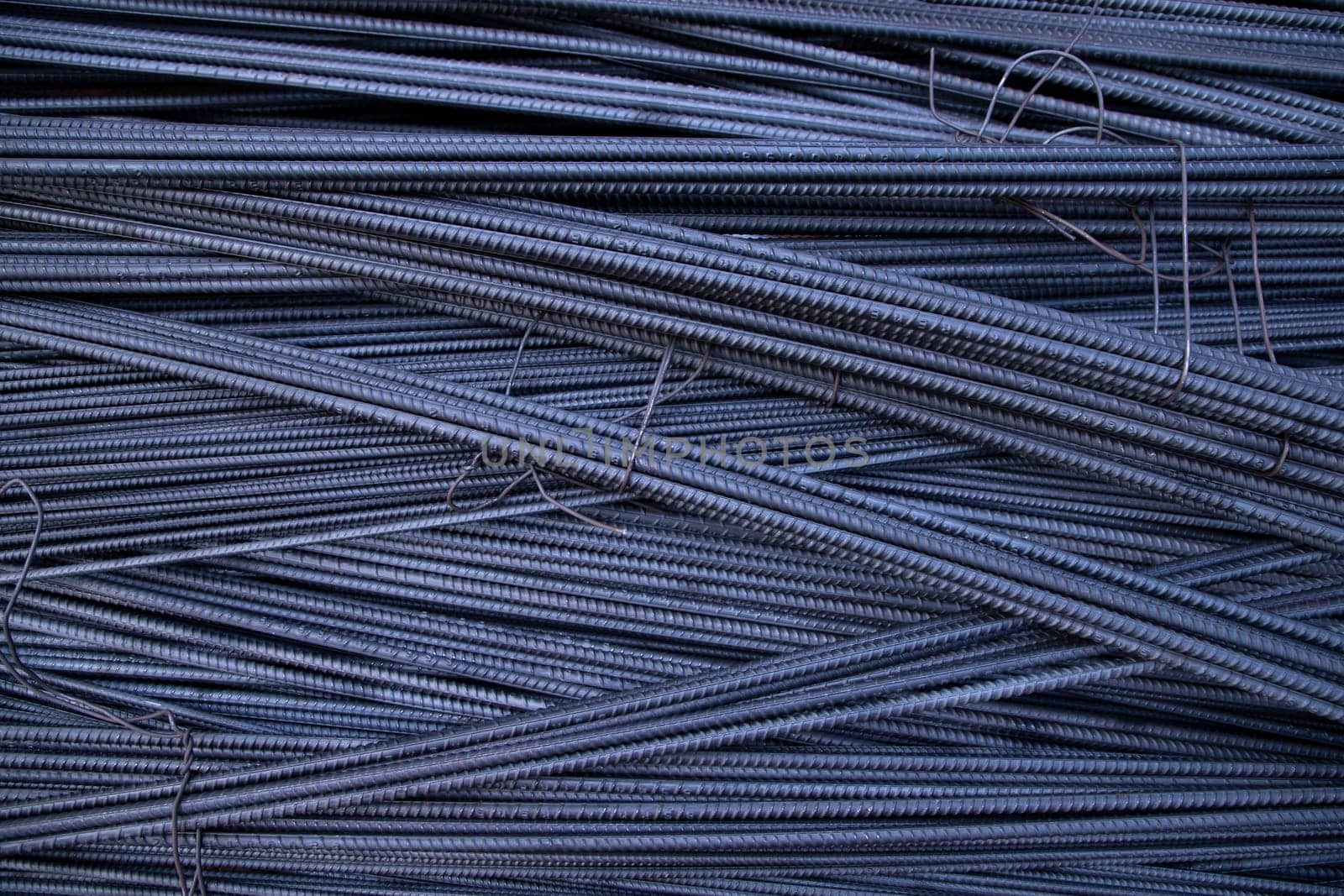 steel wire in the construction site, close up of steel wire for background