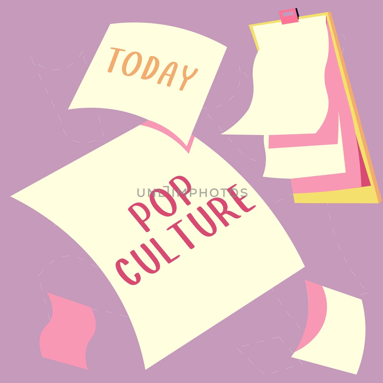 Conceptual display Pop Culture, Word for describes the lifestyle and tastes of the majority of mostly younger people