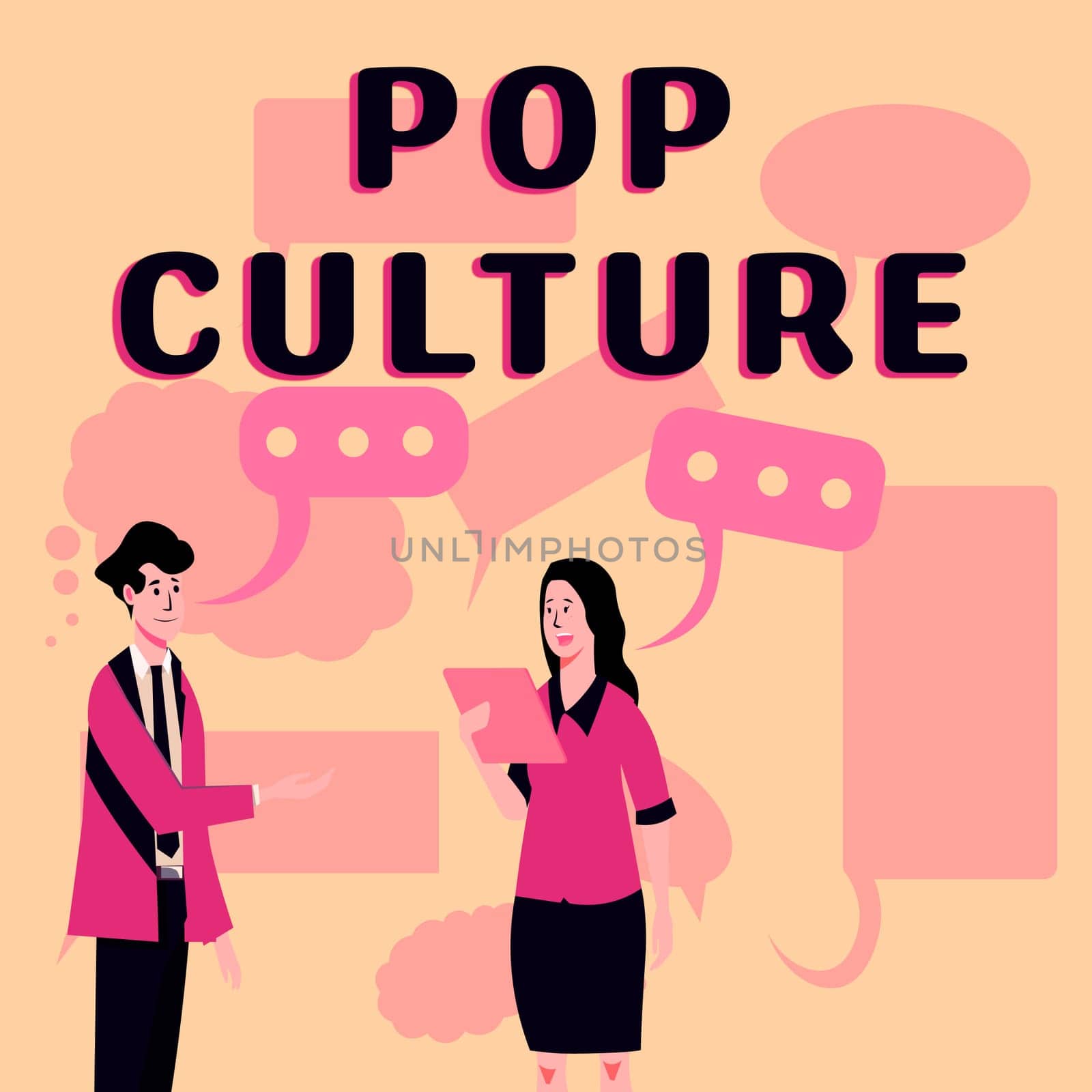 Writing displaying text Pop Culture, Business overview describes the lifestyle and tastes of the majority of mostly younger people