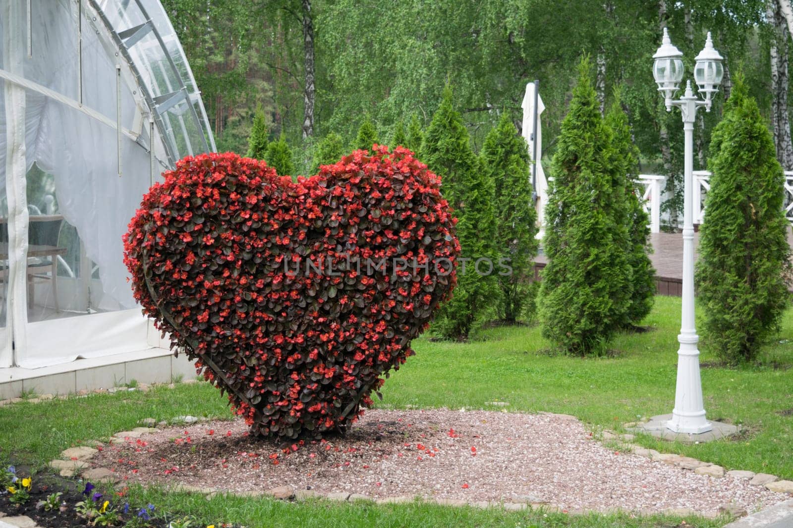 Big Heart (topiary figure) of fresh flowers