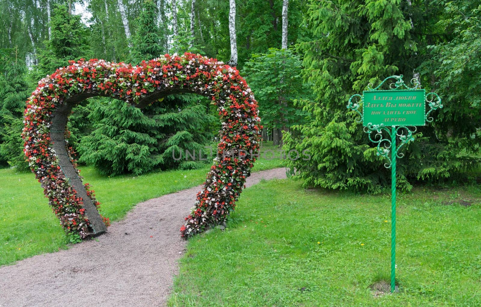 Big Heart (topiary figure) of fresh flowers