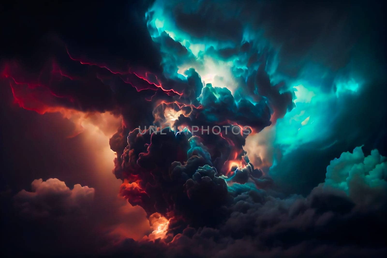 Dark moody storm clouds. Ominous warning.  Generative AI.
