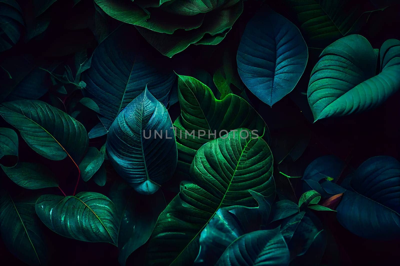 Green Leaf Background.  Generative AI.