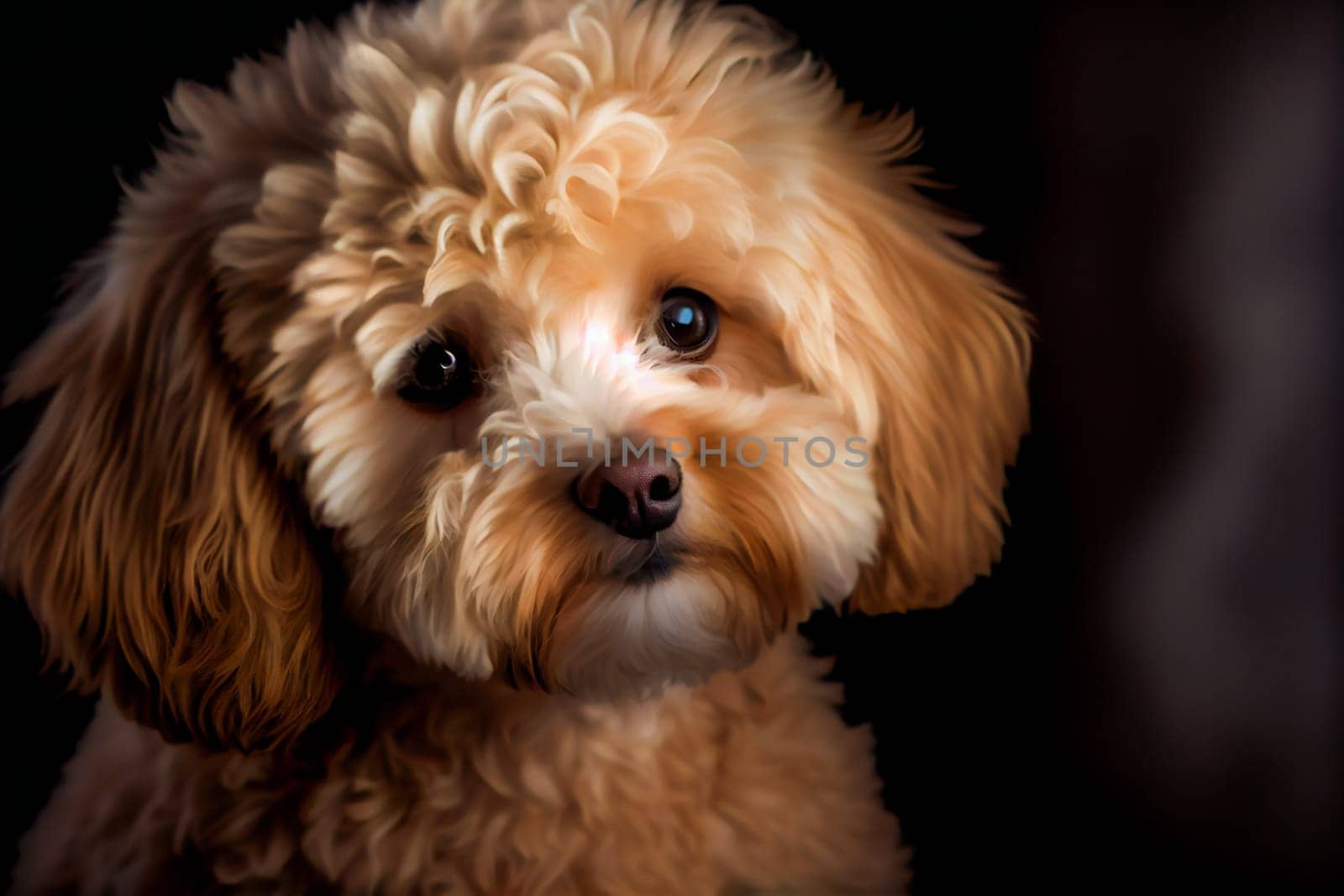 Portrait Of Maltipoo.  Generative AI.