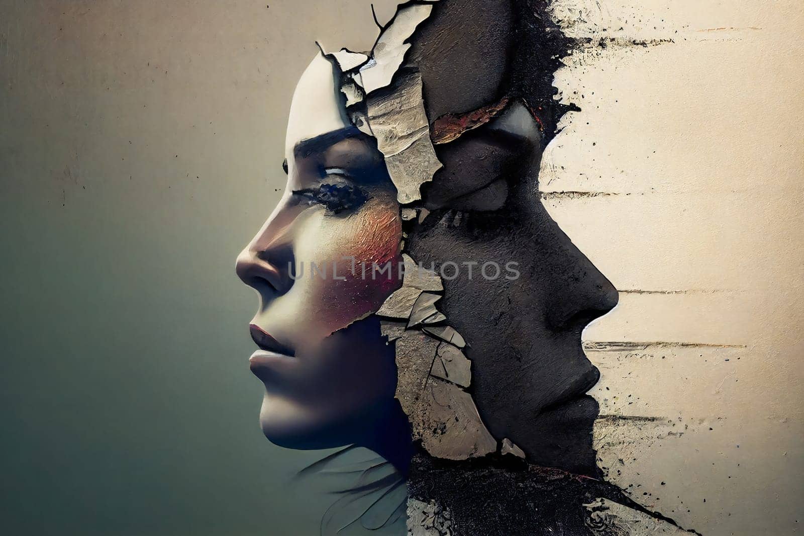Powerful Visual Depiction of Contested Soul-Body Agreement.  Mind-Blowing Visual Depiction of Unresolved Conflicts. Generative AI