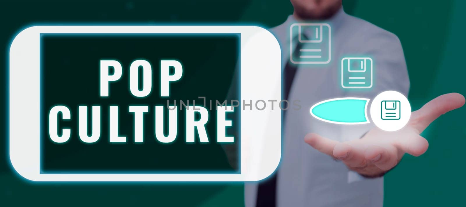 Conceptual display Pop Culture, Business showcase describes the lifestyle and tastes of the majority of mostly younger people