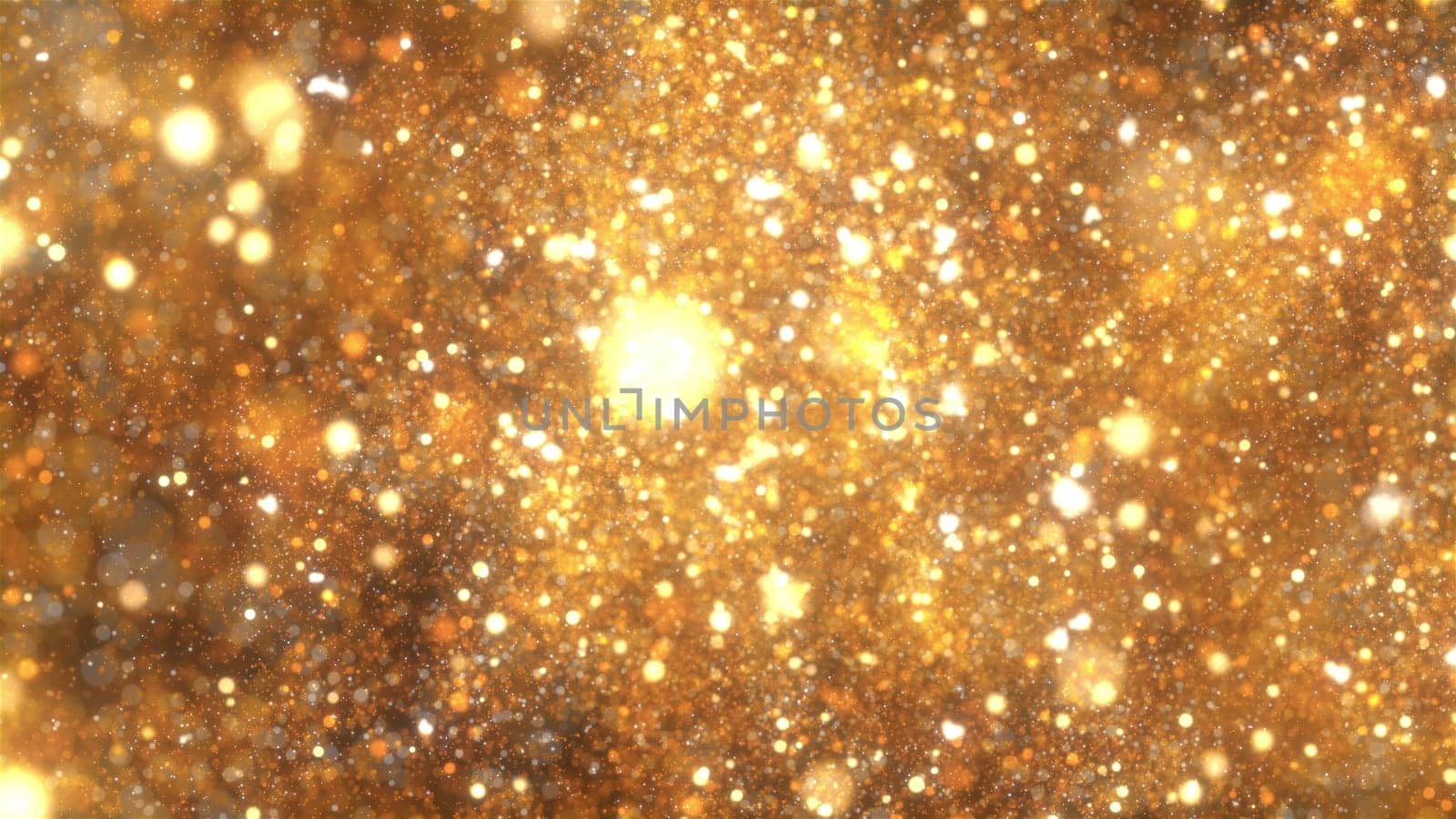 Gold embers particles. Computer generated 3d render