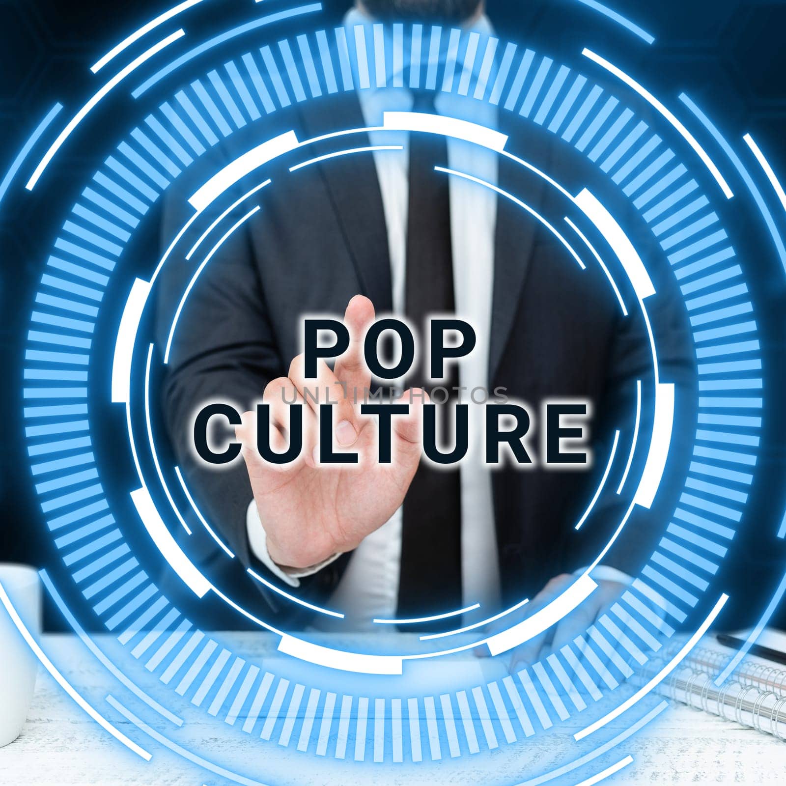 Conceptual display Pop Culture, Conceptual photo describes the lifestyle and tastes of the majority of mostly younger people