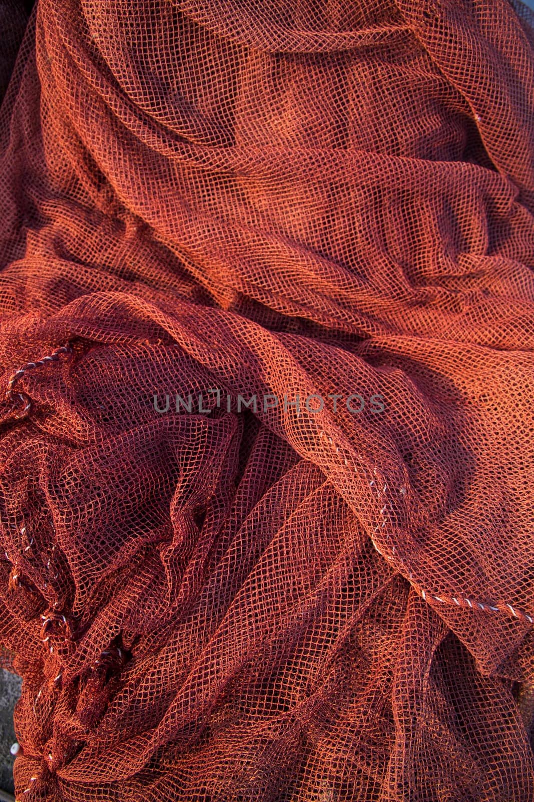 Red traditional fishing net Texture background