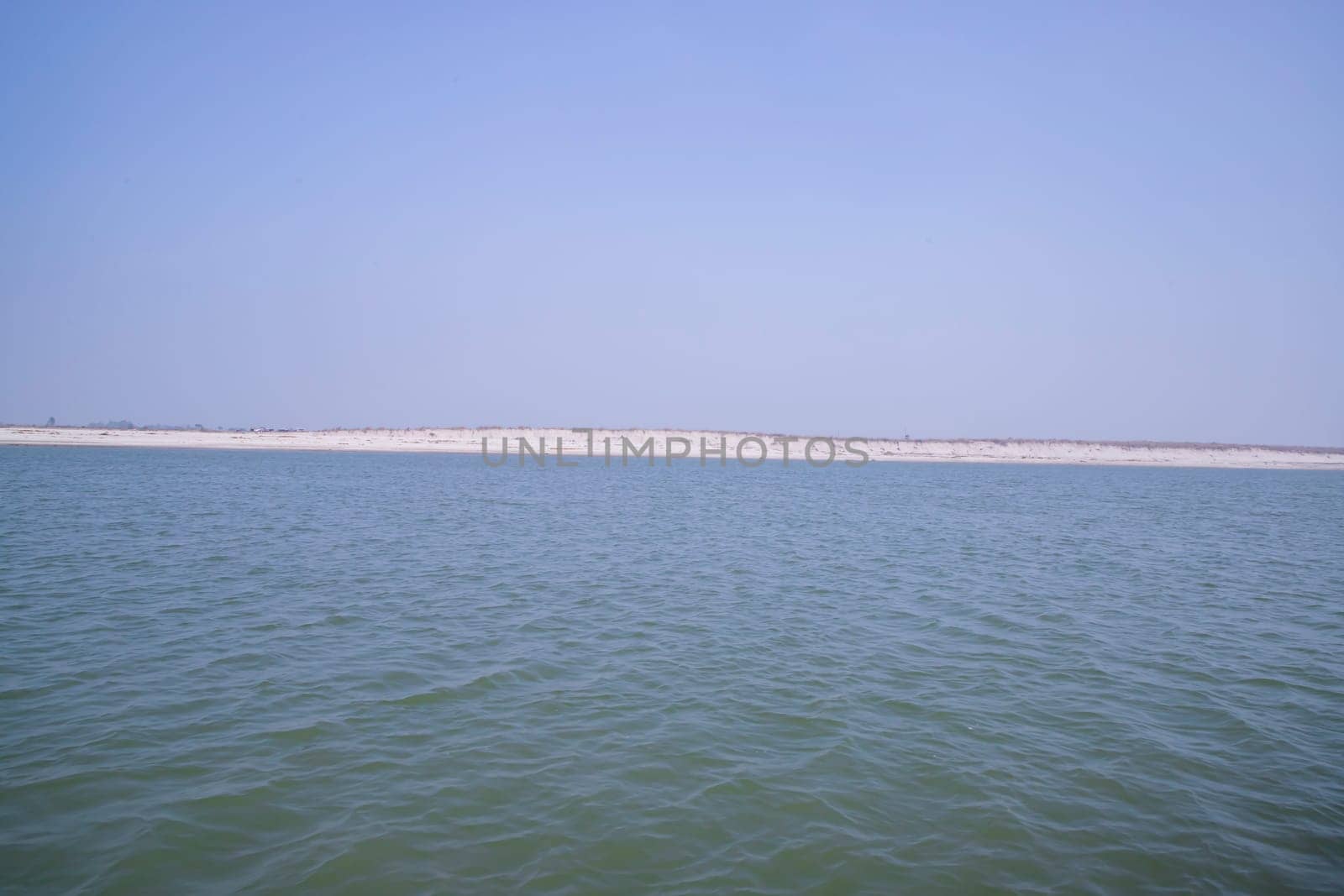 Padma River Bluewater and sand island with blue sky  beautiful  landscape view