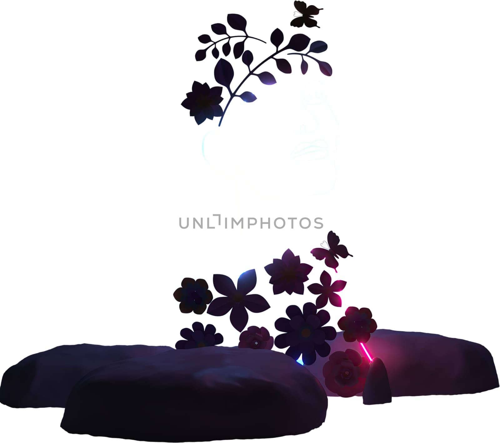 access element for Valentine's Day and Mother's Day greeting card, 3D rendering of celebrations on special days.