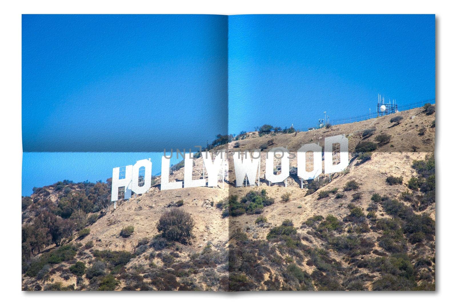 Creative picture of Hollywood sign in Los Angeles - landmark photo image