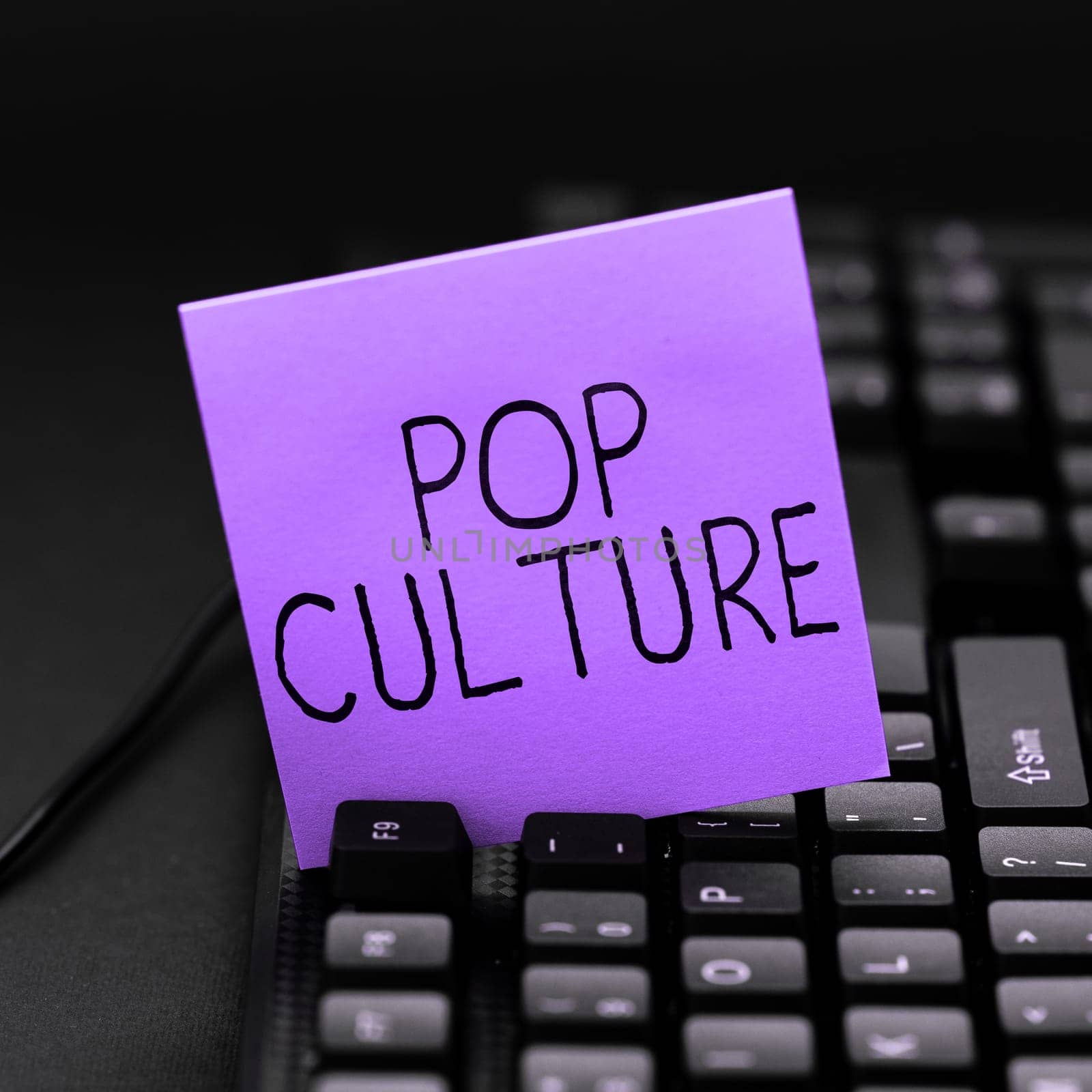 Conceptual display Pop Culture, Word Written on describes the lifestyle and tastes of the majority of mostly younger people