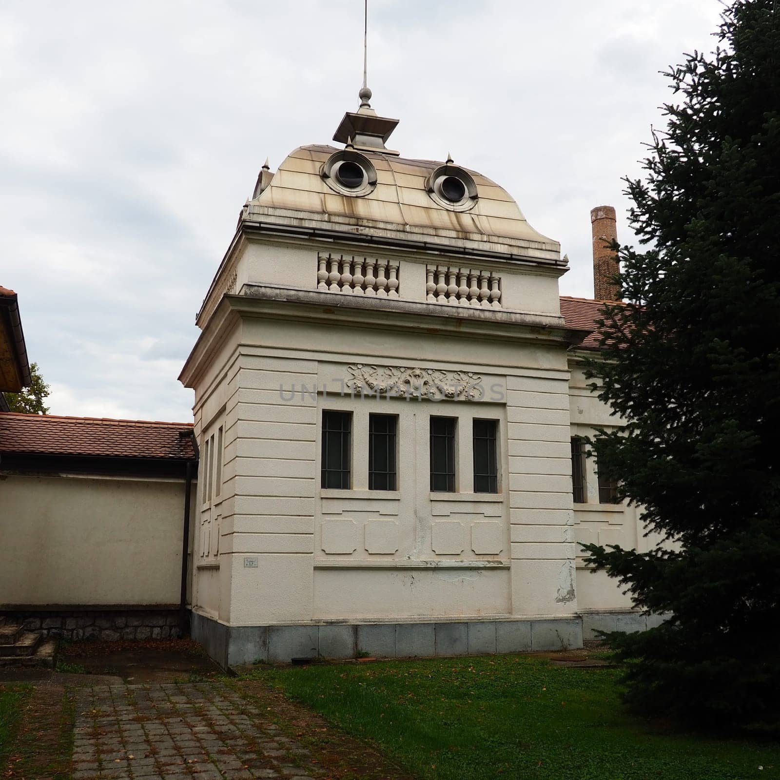 Banja Koviljaca, Serbia, Guchevo, Loznica, September 30, 2022. Rehabilitation center with sulfur and iron mineral waters. Pools and rooms for sulfur baths of King Peter the First Karadjordjevic