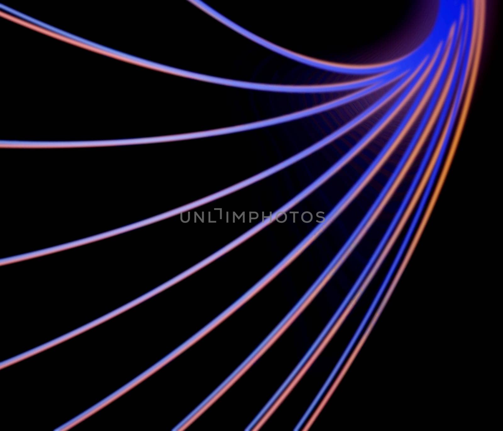 Light streaks going out to space.