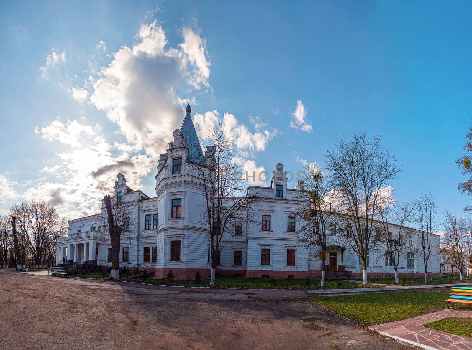 Tereschenko Palace, now a school, in Andrushivka, Zhytomyr Oblast, Ukraine